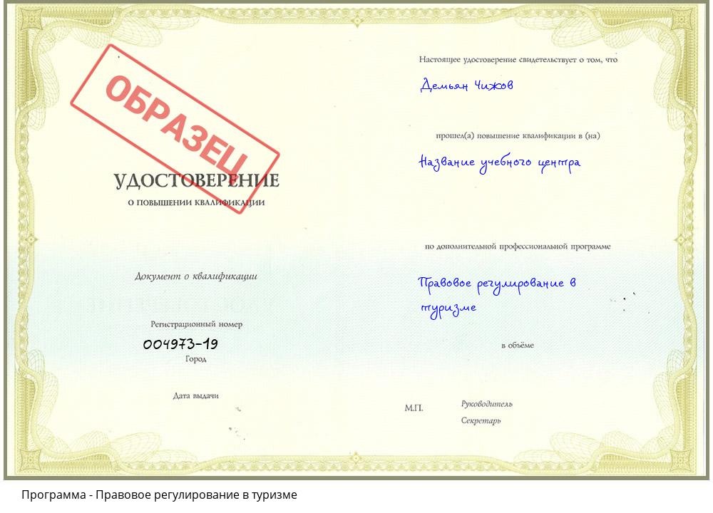 Правовое регулирование в туризме Ухта
